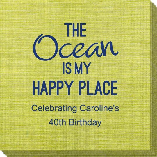 The Ocean is My Happy Place Bamboo Luxe Napkins